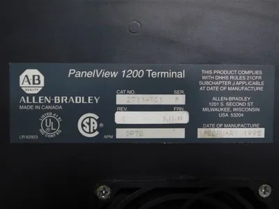Allen Bradley 2711-TC1 PanelView 1200 Terminal Screen Does Not Turn On For Parts