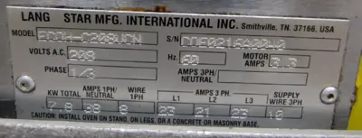 142-1144 Lang Cinnabon ECOH Half Size Counter Top Convection Oven