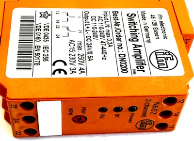 NEW IFM ELECTRONIC DN0200 SWITCHING AMPLIFIER
