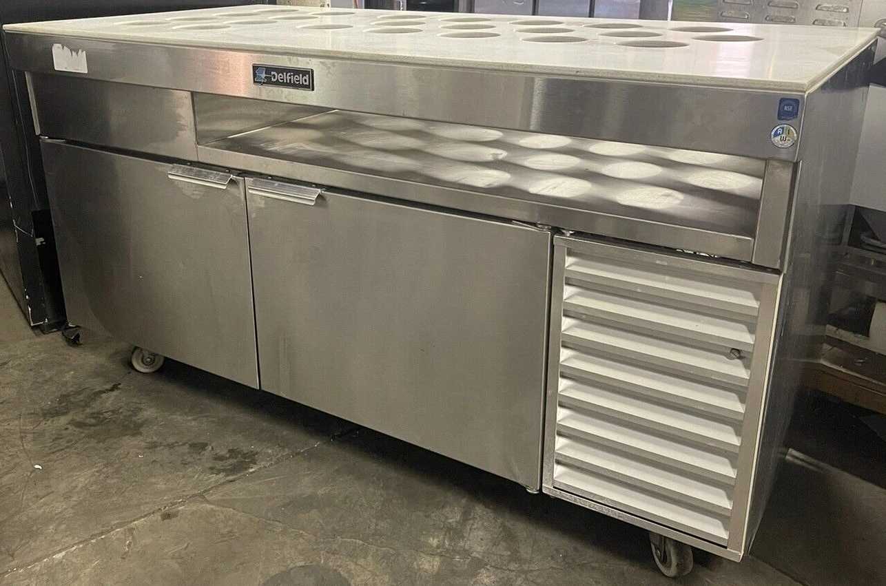 174-0121 Delfield 60” 2-Door Self Contained Topper Station Cooler