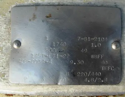 Pump, Positive, Waukesha, Model 025, Stainless Steel, 1.5", 1 HP #S742587