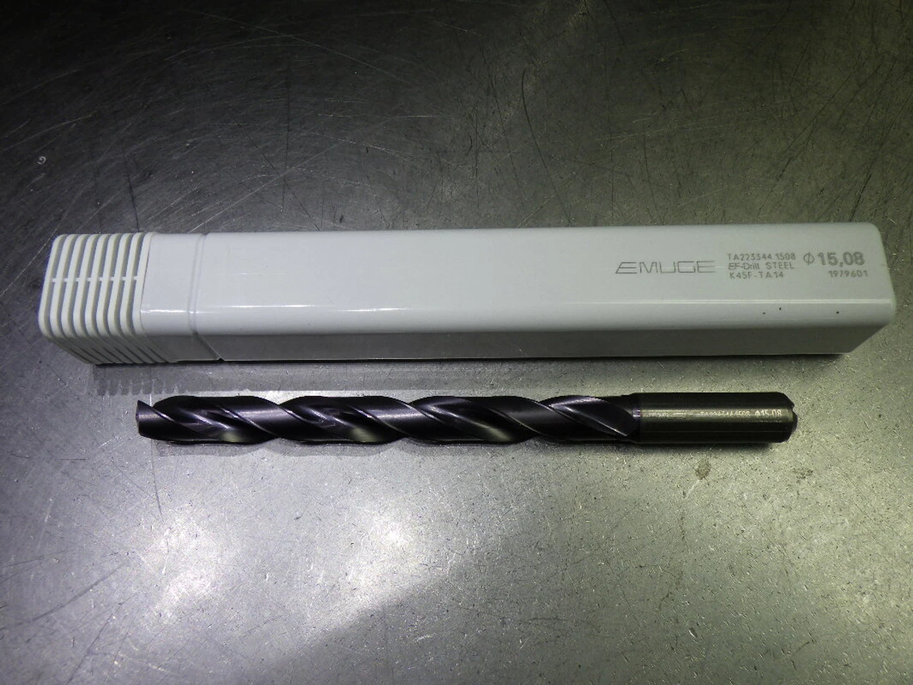 Emuge 19/32" Coolant Thru 8xD Carbide Drill 16mm Shank TA223344.1508 (LOC1259A)