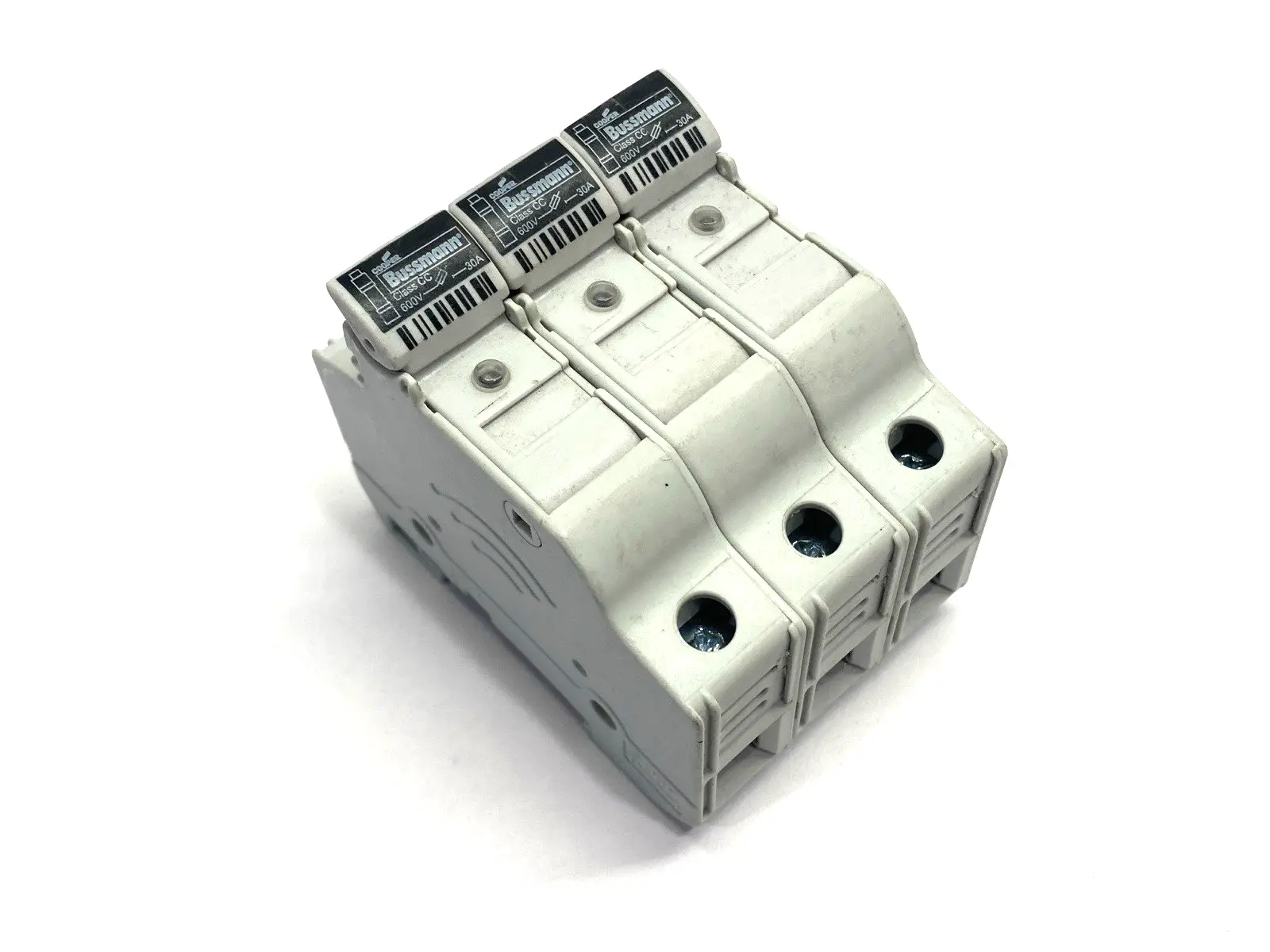 Used Cooper Bussmann Fuse Holder w/ Indicator, 3-Pole 48VDC 30A Fuses Michigan US | Maverick Industrial Sales #1502359