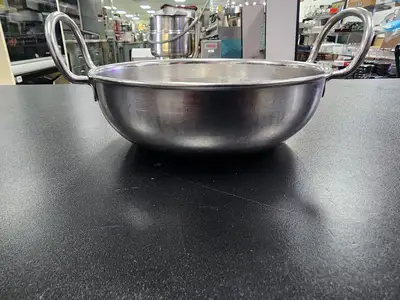 Used Dura-Ware Used Small Stainless Steel Fry Pan w/Two handles 6 3/4" Pans Illinois US | Falcon Restaurant Supply #1376666
