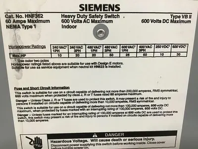 USED SIEMENS HNF362