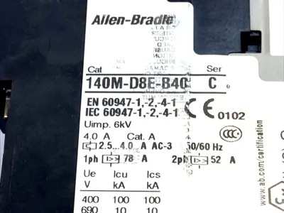USED ALLEN-BRADLEY MOTOR PROTECTION BREAKER 2.5-4A 3-POLE SER C