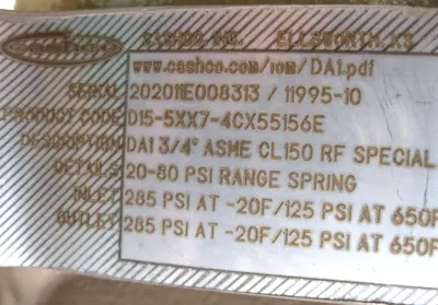 NEW Cashco D15-5XX7-4CX55156E