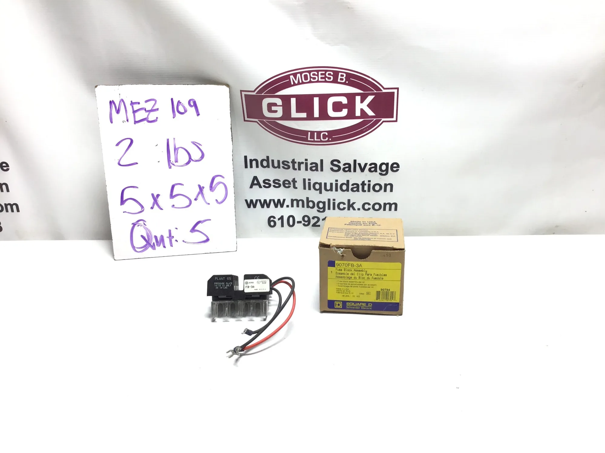 Square D 9070FB-3A Schneider Electric Fuse Block Assembly
