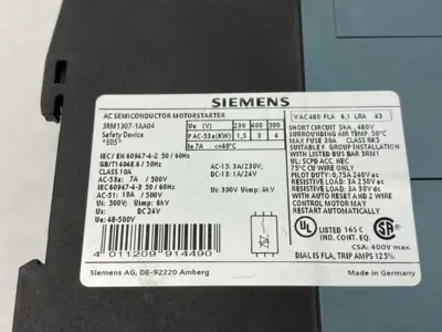 USED SIEMENS SIRIUS FAIL-SAFE REVERSING STARTER 500V SCREW TERMINALS