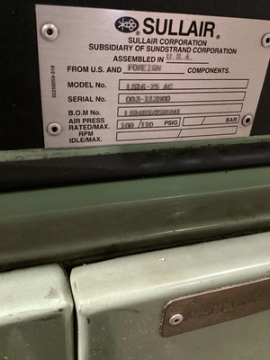 Used SULLAIR LS16-75AC High Pressure Air Compressors Michigan US | iGAM Industrial Marketplace #1451278