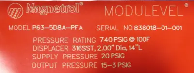 NEW MAGNETROL P63-5D8A-PFA LEVEL TRANSMITTER P635D8APFA
