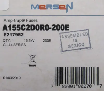 NEW MERSEN A155C2D0R0-200E FUSE 15.5KV A155C2D0R0200E