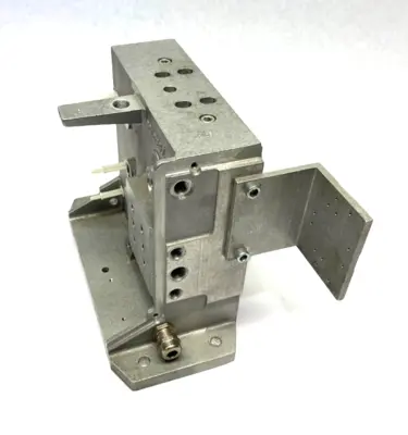 USED ABICOR BINZEL TORCH CLEANING STATION MAIN BODY CAST ASSEMBLY