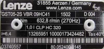 NEW LENZE GST05-2S-VBR-09HC41 SERVO GEAR MOTOR MCS09H41LRS0B0-Z0D0-ST5S00N-R2SU
