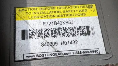 110047.00,F721B-40K-B5-J | Leeson 110047.00 Electric Motor w/Boston Gear F721B-40K-B5-J Speed Reducer - Used