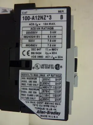 USED ALLEN BRADLEY 100-A12NZ.3 SER B