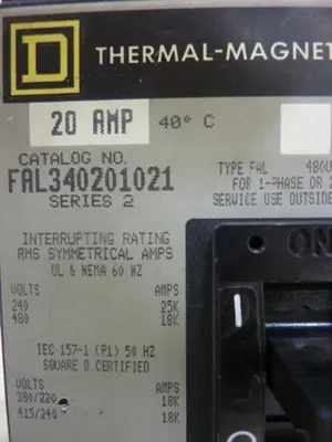 USED SQUARE D FAL340201021