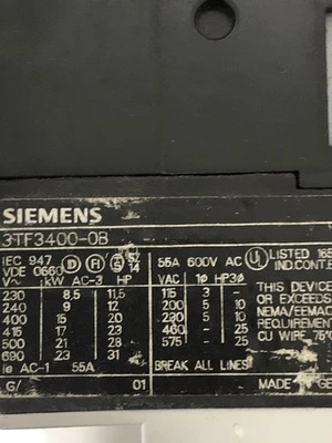 USED SIEMENS 3TF3400-0B