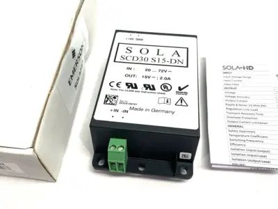 USED EMERSON, SOLA HEVI-DUTY POWER SUPPLY DIN RAIL DC-DC