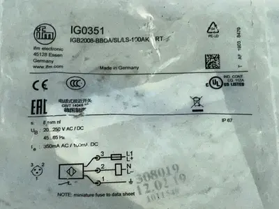 New | in-Stock IFM IG0351 Proximity Sensors Ohio US | HGR 24 #1326241