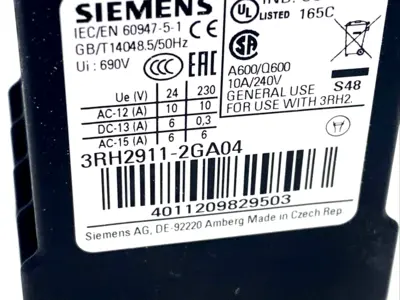 Siemens 3RH2911-2GA04 Auxiliary Switch Block