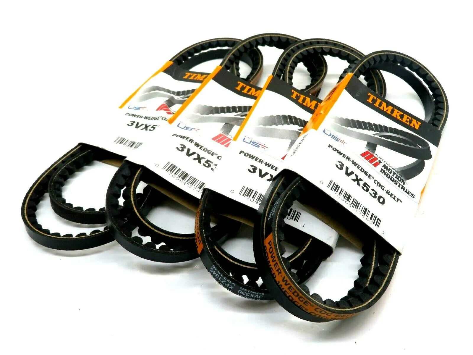 NEW LOT OF 4 TIMKEN 3VX530 POWER-WEDGE COG BELT