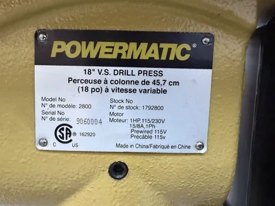 Used 2009 POWERMATIC 2800 Heavy Duty & Sensitive Single Spindle Drills Georgia US | The Equipment Hub #1352456