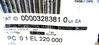 NEW HUBBELL 28318-005 PUSHBUTTON SWITCH 2020-PG5 28318005