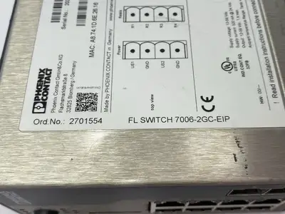 USED PHOENIX CONTACT INDUSTRIAL MANAGED ETHERNET SWITCH 2701554