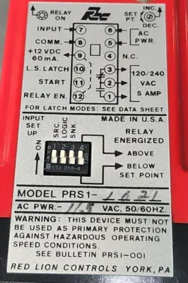 Red Lion Controls PRS1-1021 Plug-In Speed Switch loc4A13