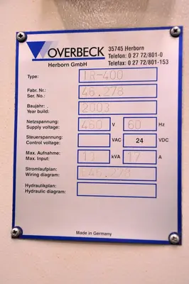 USED 2003 OVERBECK IR-400