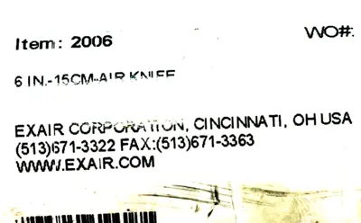 NEW EXAIR CORP. 2006 6 INCH-15CM AIR KNIFE