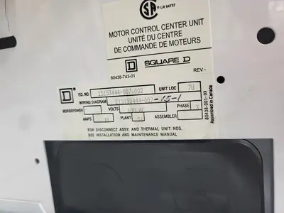 USED SQUARE D MODEL 6
