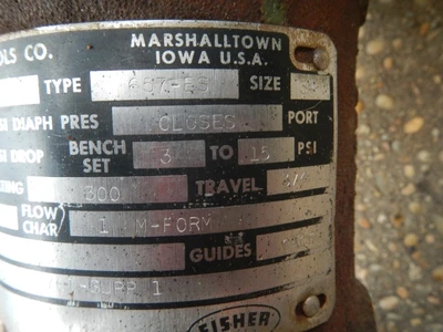 Fisher 1" 300 Class 316 Stainless Steel Control Valve