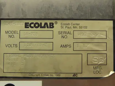 Ecolab GR-720 CentraMatic Detergent Chemical Soap Dispensing Pump 120VAC