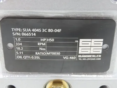 Weg W21 Gearmotor 1Hp 230/460V 3PH 5:1 Hollow Shaft Gammerler SUA 404S 3C 80-04F