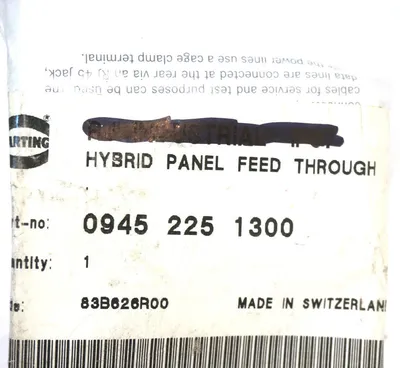 NEW HARTING 0945-225-1300 HYBRID PANEL FEED THROUGH 09452251300