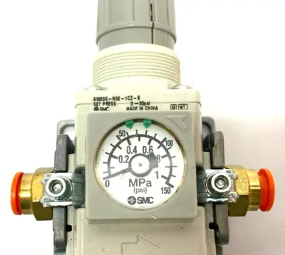 AW20K-N02-1CZ-B | SMC  Modular Filter Regulator 3~30psi Set Press w/ Dual Spacers - New – Open box