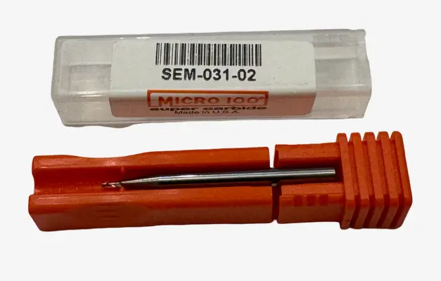 Micro 100 1/32" Carbide End Mill 2 Flute High Performance USA Made