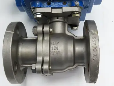 Flowserve 1-1/2" Stainless Ball Valve Compact II Pneumatic Actuator C30 SR-2C