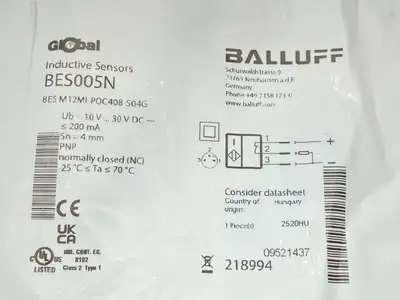 New | in-Stock Balluff Inductive Proximity Sensor, Cylindrical, Flush Mount Proximity Sensors Michigan US | Maverick Industrial Sales #1506046