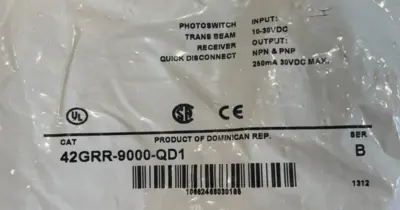 ALLEN BRADLEY 42GRR-9000-QD1 PHOTOSWITCH SER. B 42GRR9000QD1 NEW, SURPLUS