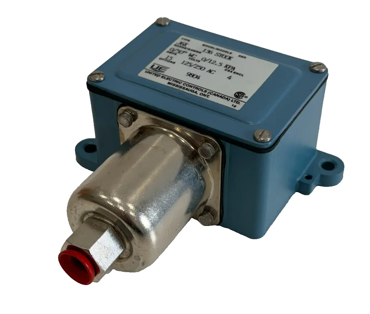 NEW UNITED ELECTRIC J6X 136 STOCK PRESSURE SWITCH 15AMPS J6X136