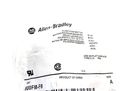 NEW ALLEN-BRADLEY SER. A ILLUMINATED PUSHBUTTON BLUE, FLUSH, METAL BEZEL