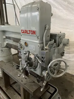 4' X 11" CARLTON 1A RADIAL ARM DRILL. STOCK # 0850023.