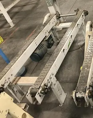 25 INCH WIDE x 60 INCH LONG FLAT CHAIN CONVEYOR