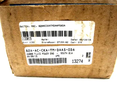 NEW MAC VALVES INC. 82A-AC-CKA-TM-DAA5-0DA VALVE 82AACCKATMDAA50DA