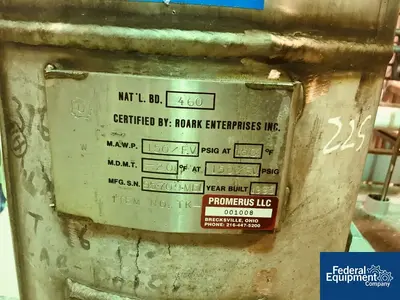 USED Roark Enterprises 25 Gal Roark Enterprises Receiver Tank, 316L S/S, 150#