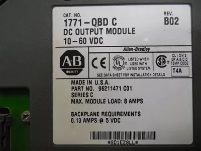 Allen Bradley 1771-OBD/C PLC-5 DC Output Module Rev. B02 Used