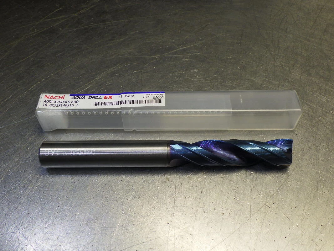 Nachi Aqua EX 16mm Carbide 3xD Coolant Thru Drill AQDEXZOH3D1600 (LOC3264)